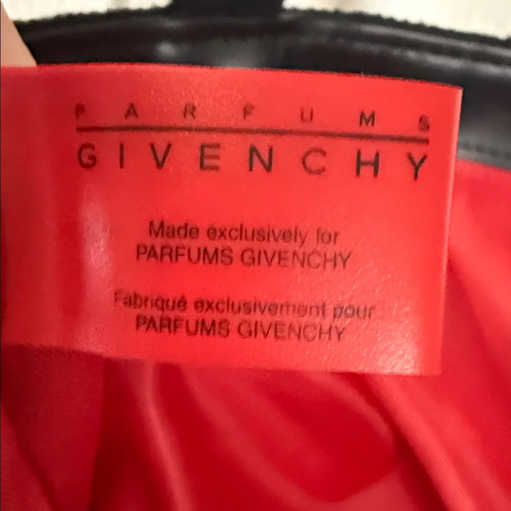 Vintage Givenchy Parfums Black Terry Cloth Leather Tote Bag